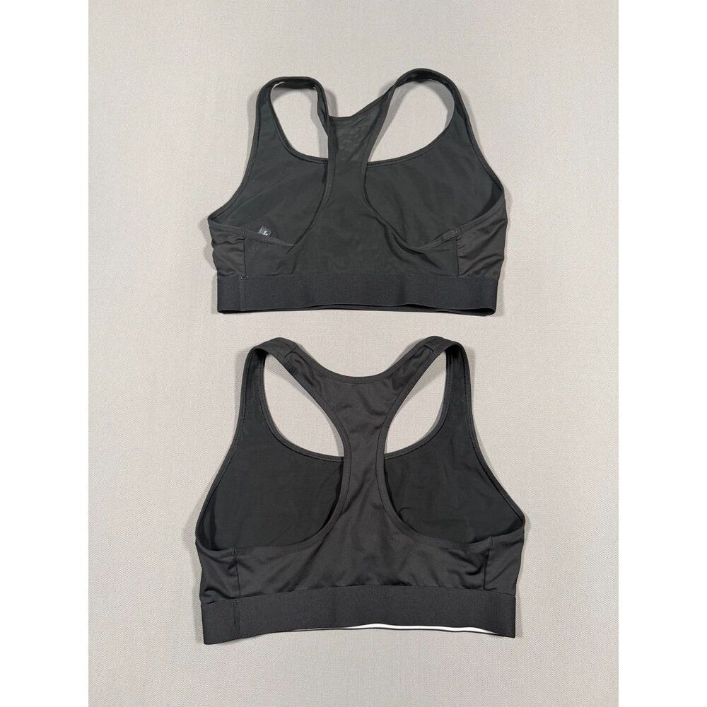 Lot of 2 Victoria Sport Black Racerback Sports Bras Mesh Logo Activewear Size M